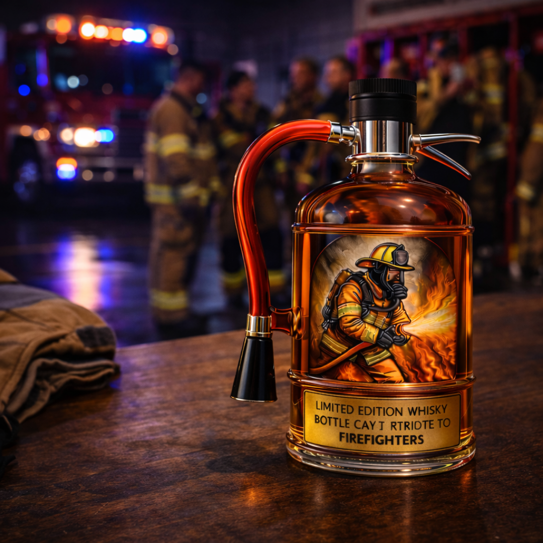 Bottiglia Whisky Decorativa - Design Estintore