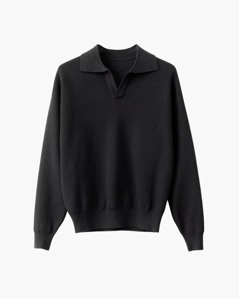 Polo a maglia testurizzata