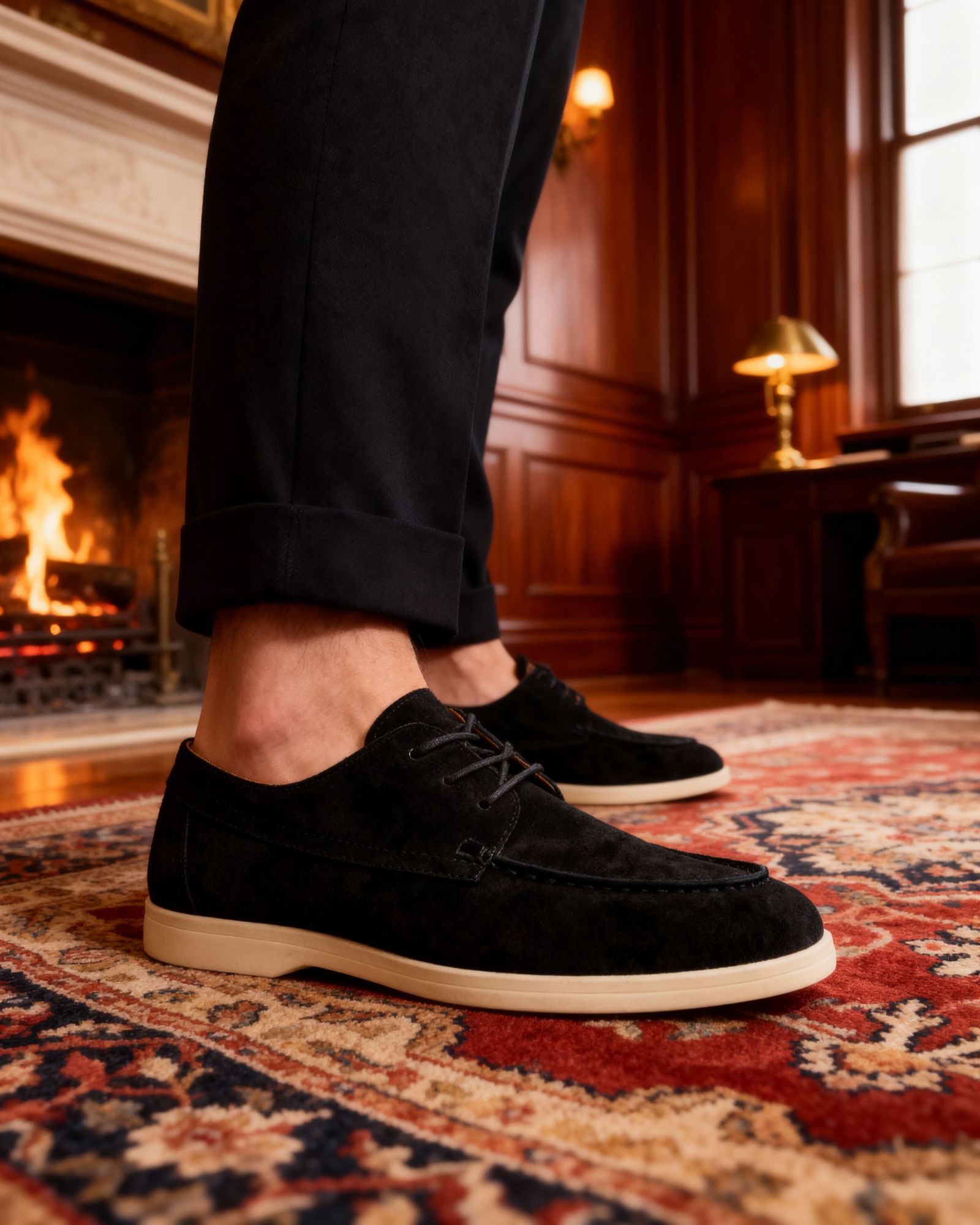 Scarpe stringate in pelle scamosciata premium